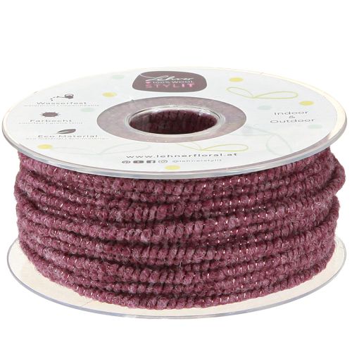 Hilo de lana con hilo de fieltro mica violeta Ø5mm 33m