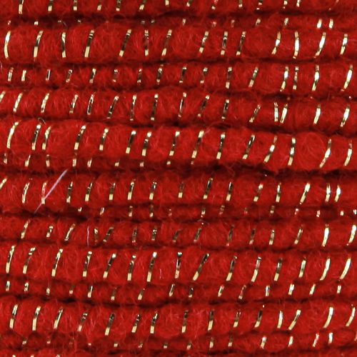 Artículo Hilo de lana con hilo de fieltro mica roja Ø5mm 33m