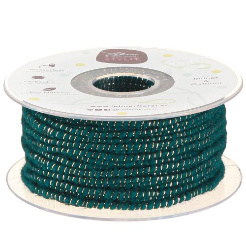 Hilo de lana con alambre cordón de fieltro cordón de lana turquesa oro Ø5mm 33m