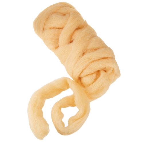 Artículo Cinta de lana, color naranja crema, 10 m de lana para coronas y arreglos florales.