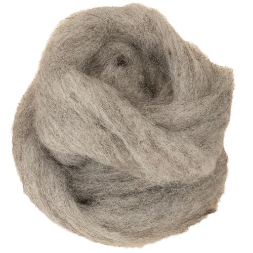 Lana decorativa, gris-natural, 2 m de lana afieltrada para manualidades y floristería