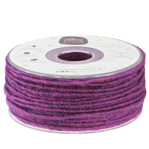 Artículo Cordon de lana morado 3mm 100m