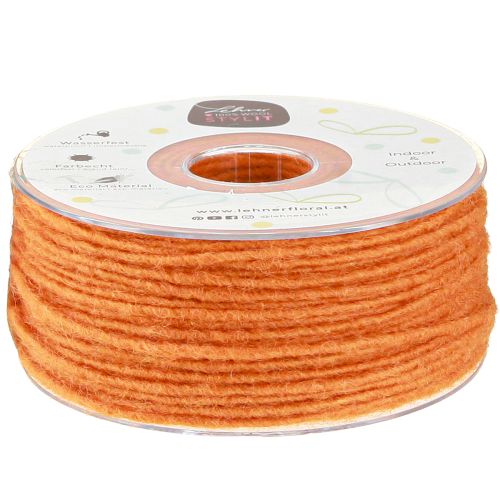 Artículo Cordón de lana naranja 3mm 100m