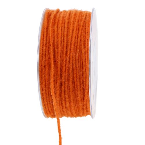 Cordón de lana naranja 3mm 100m