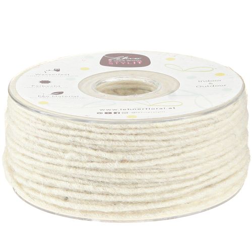 Artículo Cordón de lana blanco 3mm 100m