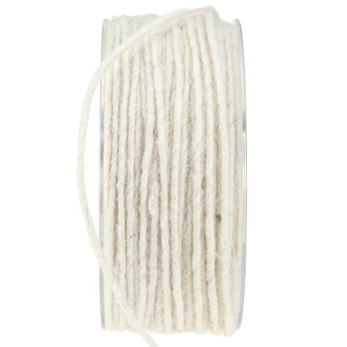 Artículo Cordón de lana blanco 3mm 100m