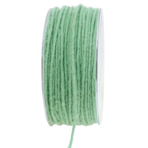 Artículo Cordón de lana verde menta 3mm 100m