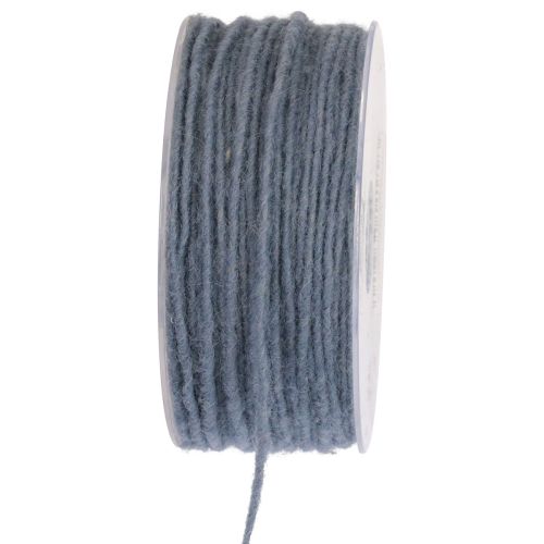 Artículo Hilo de mecha cordón de lana cordón de fieltro azul gris Ø3mm 100m