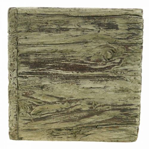 Floristik24 Macetero cuadrado 15x15cm macetero hormigón aspecto madera