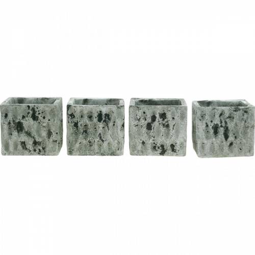Floristik24 Macetero, recipiente de cerámica, decoración de mesa aspecto antiguo H8cm 4pcs