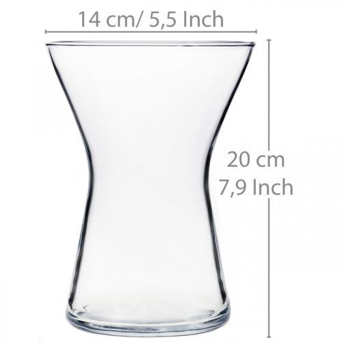 Floristik24 Jarrón de vidrio X claro Ø14cm H19cm