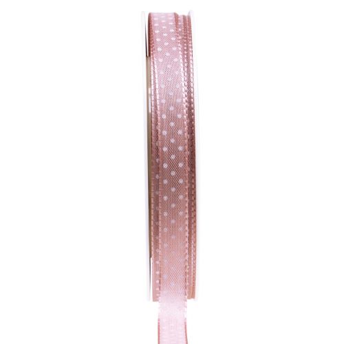 Artículo Cinta de regalo cinta decorativa punteada rosa viejo 10mm 25m