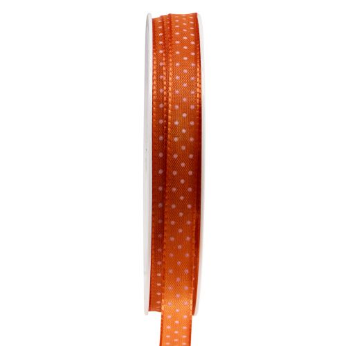 Artículo Cinta de regalo cinta decorativa punteada naranja 10mm 25m