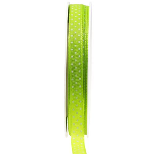 Floristik24 Cinta de regalo cinta decorativa punteada Mayo verde 10mm 25m