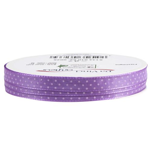 Artículo Cinta de regalo cinta decorativa punteada violeta 10mm 25m