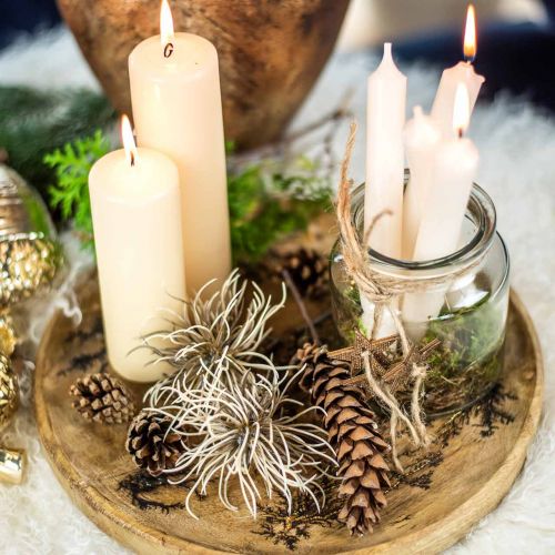 Artículo Xanthium flor artificial decoración otoñal 6 flores crema, marrón 80cm 3ud