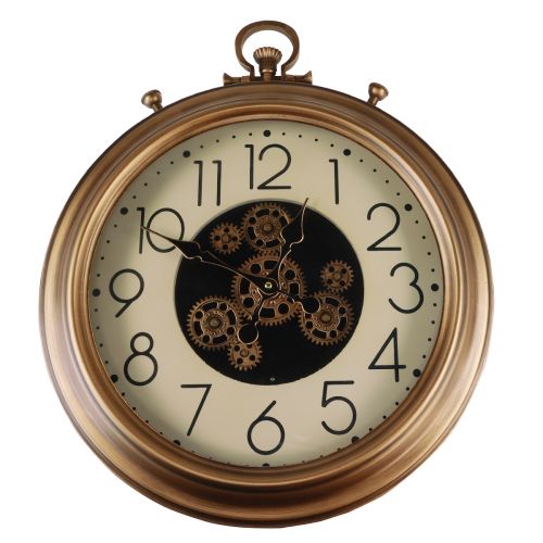 Decoración de pared reloj de pared reloj de engranajes bronce crema retro Ø54cm
