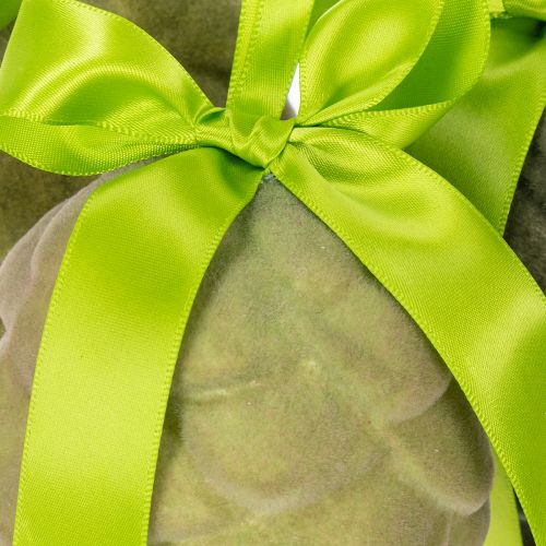 Piñas decorativas para colgar, piñas flocadas con cinta y lazo, 18 cm, 3 unidades | Floristik24.es