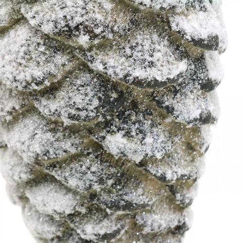 Floristik24 Gran cono decorativo para colgar Cono de nieve artificial 23cm
