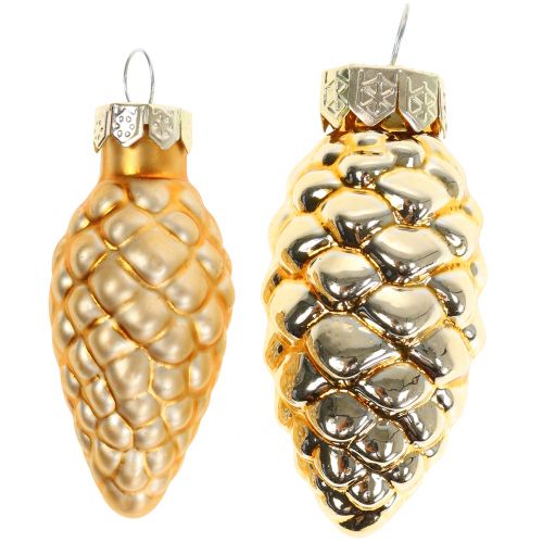 Floristik24 Conos mix de vidrio dorado 5cm 14uds