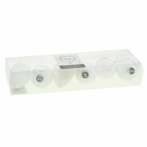 Floristik24 Decoraciones para árboles de Navidad conos blancos 8cm 6pcs