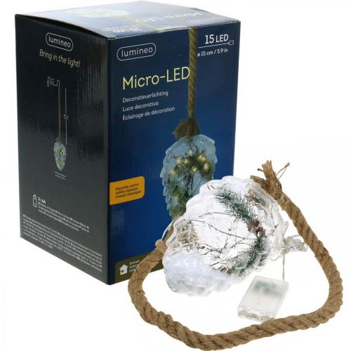 Floristik24 Cono Iluminado Decoración navideña Luces LED Temporizador H21cm