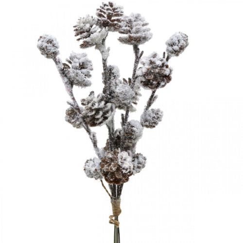 Ramas navideñas rama cónica Nevado 30cm 5pcs en racimo