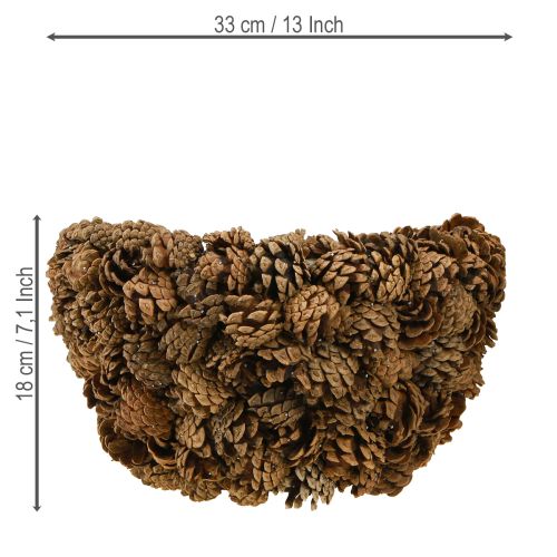 Artículo Cesta de cono para plantas, piñas naturales, Ø33cm H17cm
