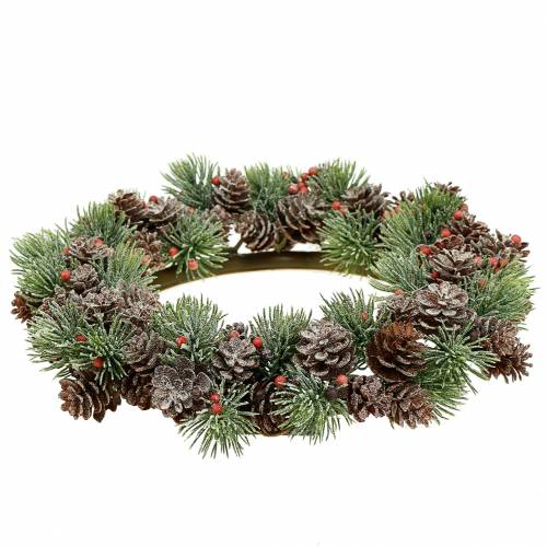 Floristik24 Corona de cono nevada Ø23cm