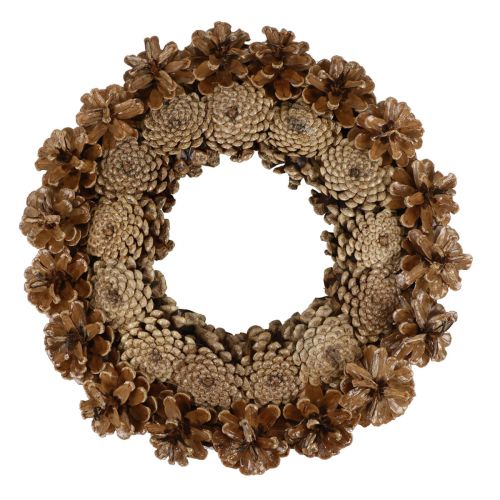 Floristik24 Corona de cono piñas piñas de pino negro Ø30cm