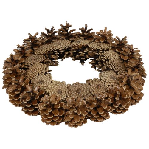 Floristik24 Corona de cono piñas piñas de pino negro Ø30cm