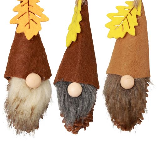 Artículo Colgante de gnomo de cono decoración de gnomo gnomo de otoño H10cm 6 piezas