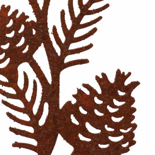 Floristik24 Enchufe de jardín rama de cono acero inoxidable metal H40 cm 4ud