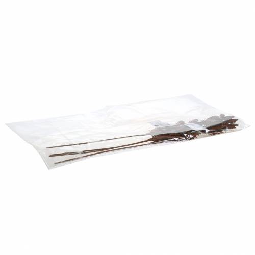 Floristik24 Enchufe de jardín rama de cono acero inoxidable metal H40 cm 4ud