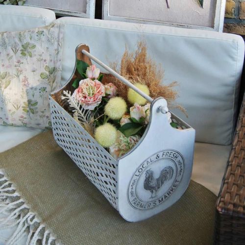 Floristik24 Revistero Madera Metal Vintage Gallo 36×23×40cm