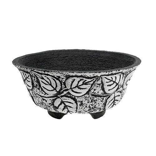 Floristik24 Cuenco de cemento redondo hoja Ø30cm