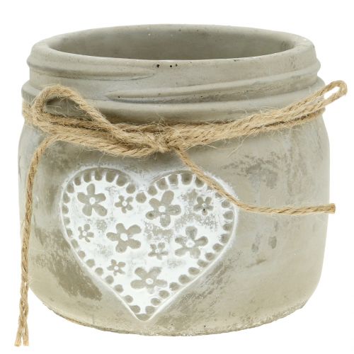 Floristik24 Maceta de hormigón corazón Ø11,5cm 3pcs