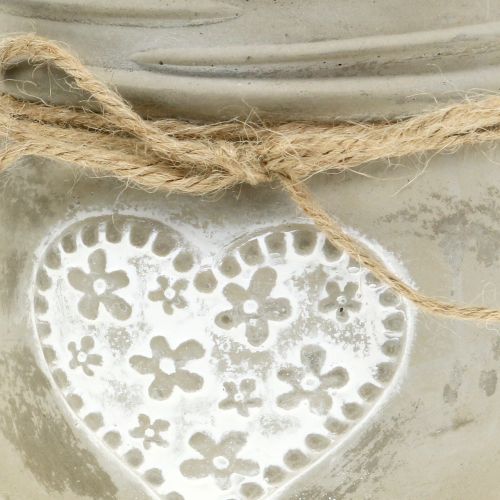 Floristik24 Maceta de hormigón corazón Ø11,5cm 3pcs