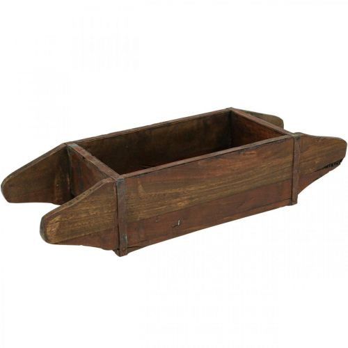 Caja de madera vintage macetero forma ladrillo madera 42×14,5cm