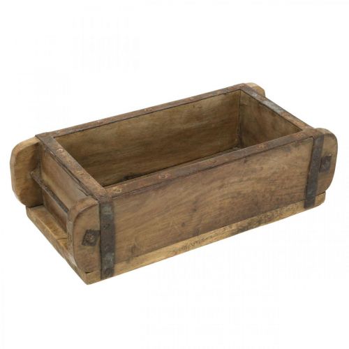 Floristik24 Decoración de madera aspecto vintage forma de ladrillo marrón, óxido 31×14,5cm H9cm