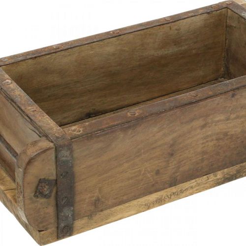 Artículo Decoración de madera aspecto vintage forma de ladrillo marrón, óxido 31×14,5cm H9cm