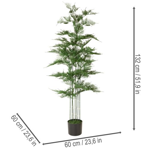 Árbol de bambú artificial, verde, 132 cm, planta de interior | Floristik24.es