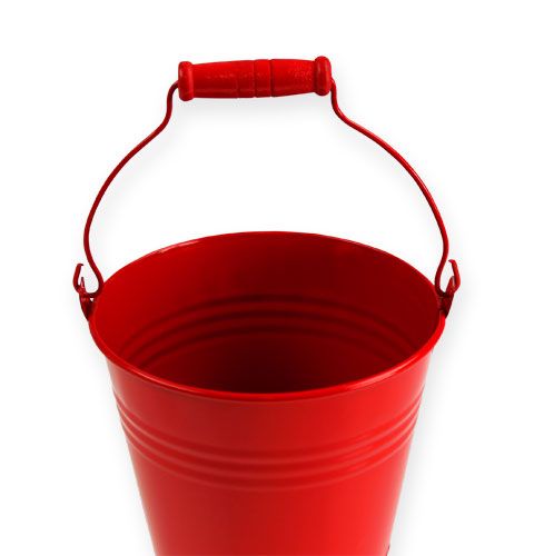 Floristik24 Cubos de zinc decorativos rojo Ø14, Al 12cm 6ud