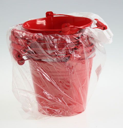 Floristik24 Cubos de zinc decorativos rojo Ø14, Al 12cm 6ud
