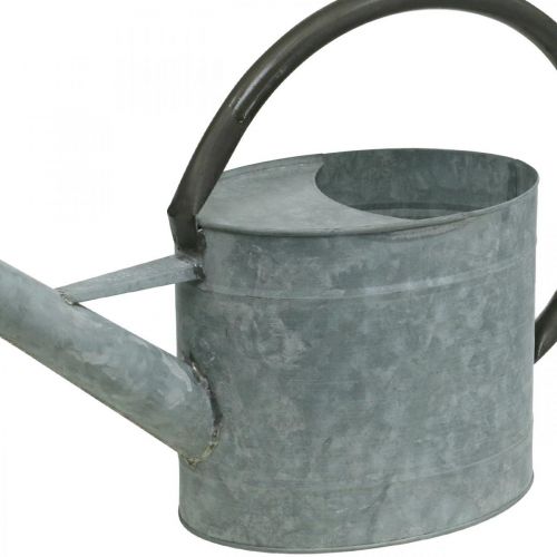 Artículo Regadera de metal, decoración de jardín aspecto vintage gris plateado L53cm H29cm