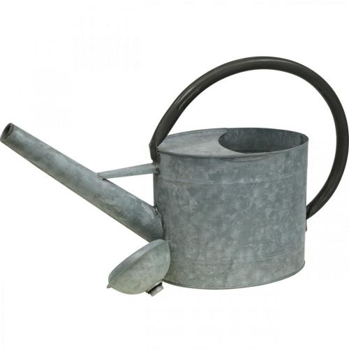 Artículo Regadera de metal, decoración de jardín aspecto vintage gris plateado L53cm H29cm