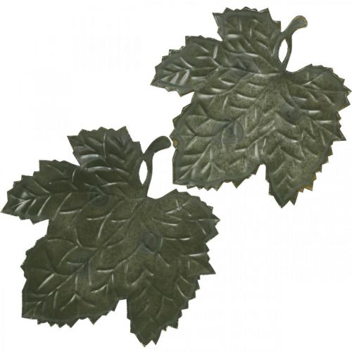 Cuenco decorativo hojas de otoño decorativas de metal Ø33/40cm juego de 2