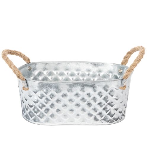 Bol ovalado de zinc de 23 cm x 12 cm y 10,5 cm de alto. comprar | Floristik24.es