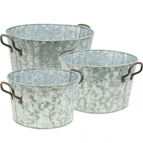 Floristik24 Macetero decorativo metal zinc Ø26,5/30,5/34,5cm set de 3