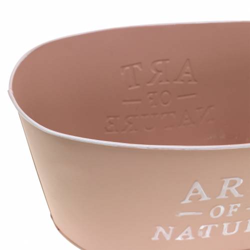 Artículo Macetero ovalado de zinc rosa viejo 27×18cm Al.12,5cm